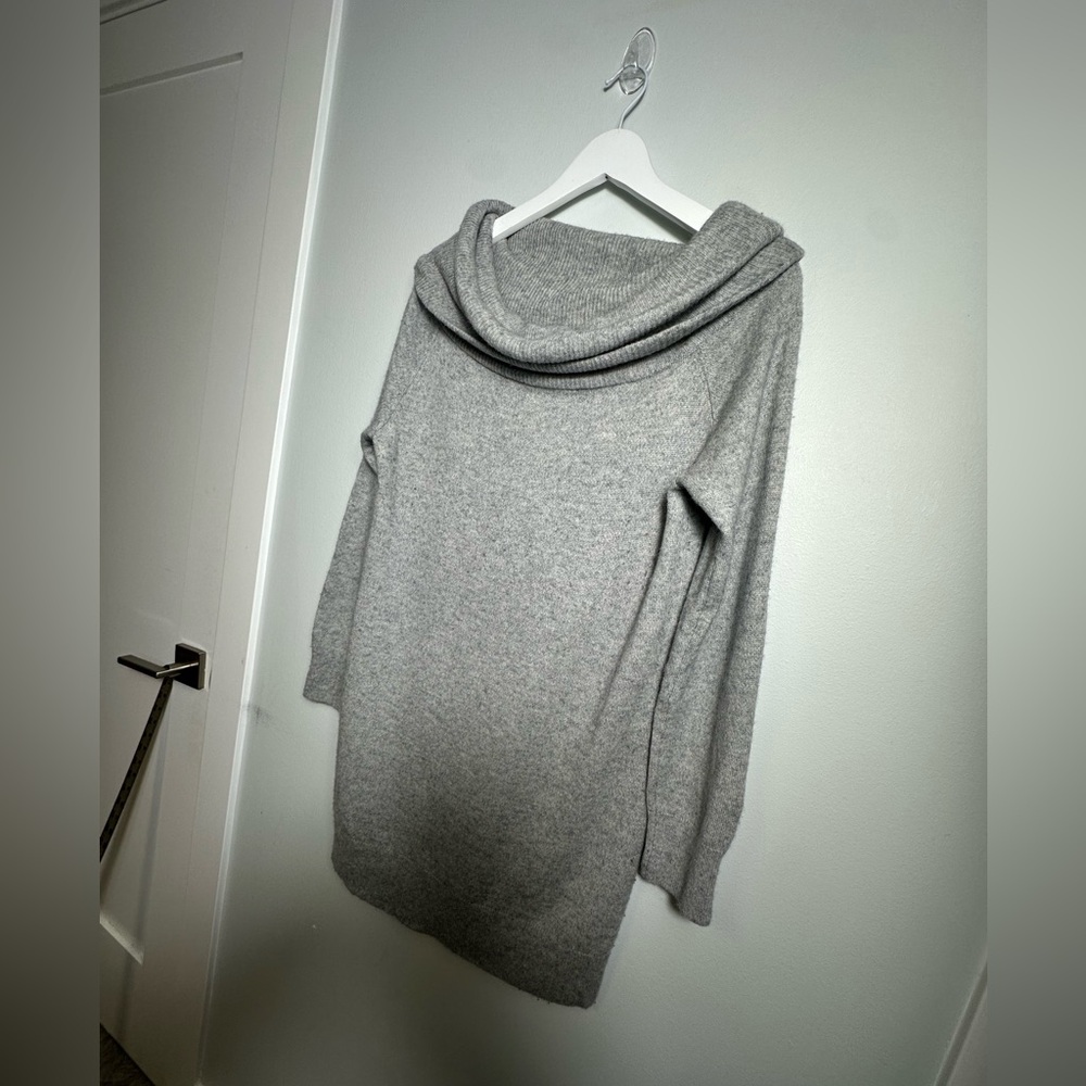 T Alexander Wang Gray Cashmere Wool Off Shoulder Long Sweater/ Tunic  Sz Medium - Picture 12 of 15